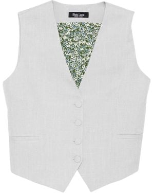 BLAKLACE Chaleco Con Cuello En V - Blanco