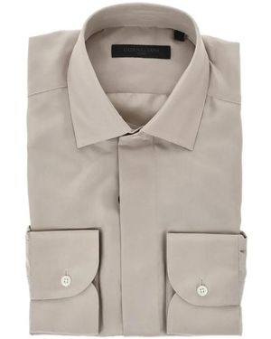 Corneliani Silk Concealed-Placket Shirt - Gray