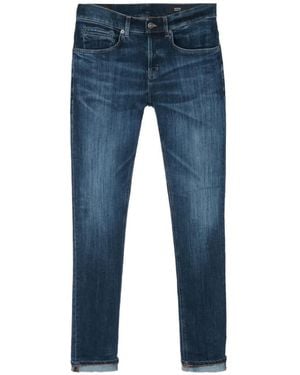 Dondup Jean Slim À Effet Délavé - Blue