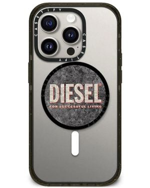 DIESEL X Casetify Logo-Print Phone Grip Stand - Grey