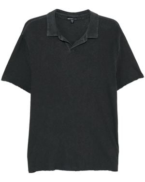 James Perse Polo Con Acabado Flameado - Negro