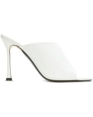 N°21 Logo-Print Leather Sandals - White