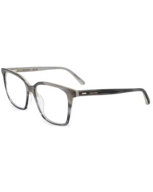 Calvin Klein Striped Square-Frame Glasses - White