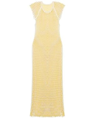 Jonathan Simkhai Faylen Open-Knit Fringed Midi Dress - Metallic