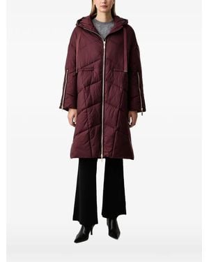 Twinset Gesteppte Kapuzenjacke - Rot
