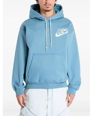 Nike Lettering-Print Hoodie - Blue