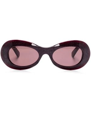 Gucci Oval-Frame Sunglasses - Purple