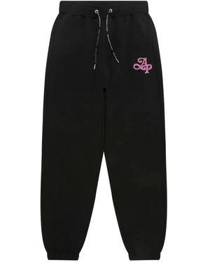 A Bathing Ape Embroidered-Logo Drawstring Pants - Black