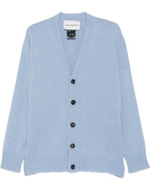 Amaranto Button-Up V-Neck Cardigan - Blue