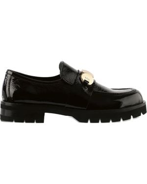 Högl Alison Logo-Plaque Patent Loafers - Black