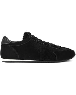 Kurt Geiger Islington Fluwelen Sneakers Verfraaid Met Kristallen - Zwart