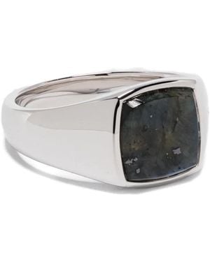 Tom Wood Larvikite Signet Ring - Grey
