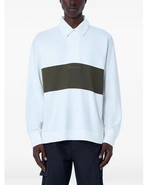 Margaret Howell Panelled Long-Sleeve Polo Shirt - White