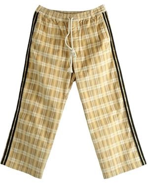 adidas Plaid-Pattern Pants - Natural
