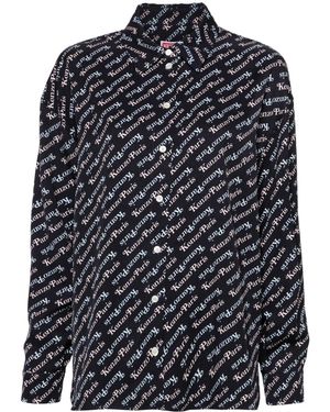 KENZO Verdy Monogram-Print Shirt - Black