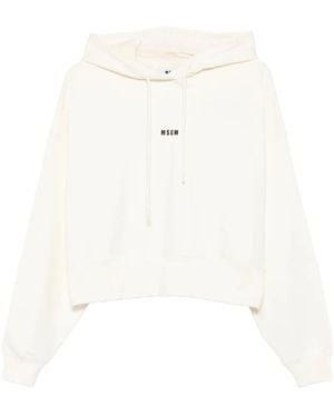 MSGM Haut À Détail De Logo - Blanc