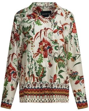 Samantha Sung Chemise En Soie À Fleurs - Blanc