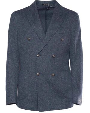 Brera Orologi Double-Breasted Textured Blazer - Blue
