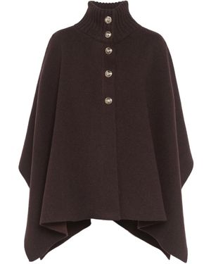 Barrie High-Neck Poncho - Brown