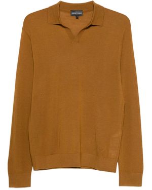 Emporio Armani Jersey con cuello de polo - Marrón