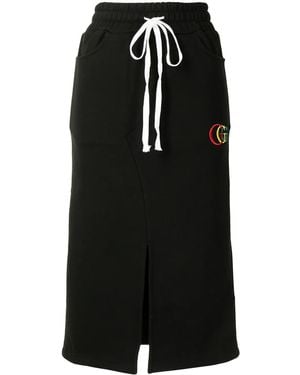goodboy Logo-Embroidered Jersey Midi Skirt - Black