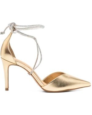 Carrano Tie-Ankle Heeled Pumps - Natural