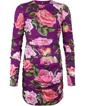Dolce & Gabbana Floral Print Dress - Pink