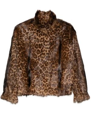 Salvatore Santoro Leopard-Print Long-Sleeve Jacket - Brown