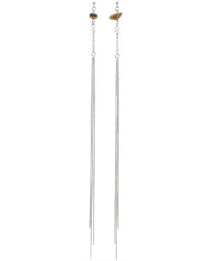Courreges Pendientes Stone Chain - Blanco