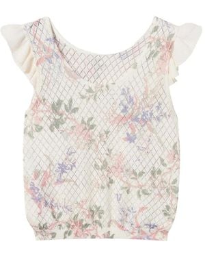 Twinset Floral Knitted Top - White