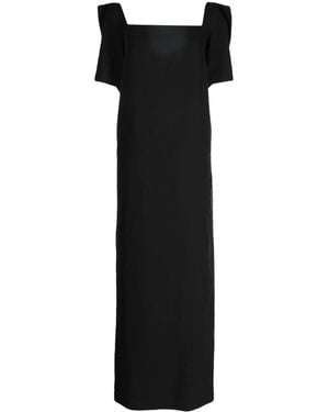 Pushbutton Vestido con cuello cuadrado - Negro