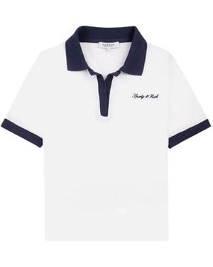 Sporty & Rich Signature Logo Terry T-Shirt - Blue