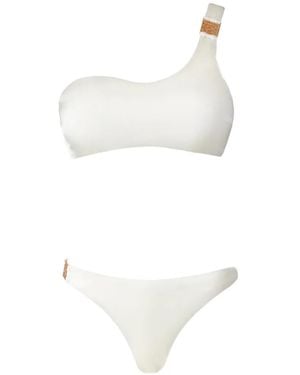 SOFIA ERHAN One-Shoulder Embellished-Detail Bikini - White