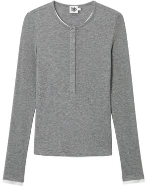 B+ AB Langärmeliges Henley-Hemd - Grau