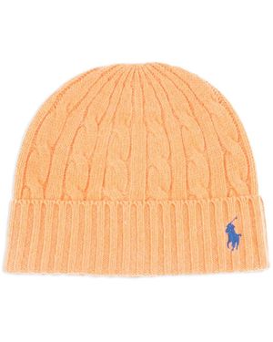Polo Ralph Lauren Bonnet En Maille Torsadée - Orange