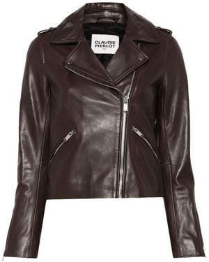 Claudie Pierlot Smooth Leather Jacket - Black