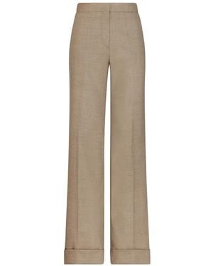 Oscar de la Renta Wool-Blend Wide-Leg Pant - Natural