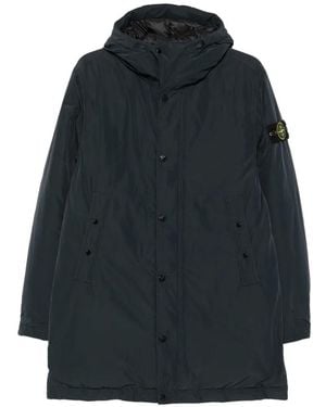 Stone Island Chaqueta Micro Reps Con Capucha - Azul