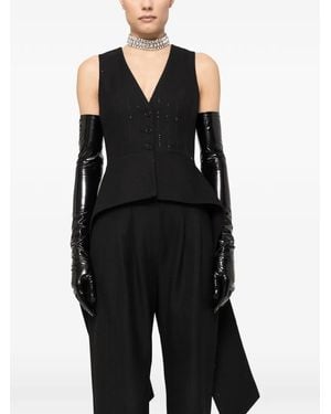 Nissa Sequin-Detail Waistcoat - Black