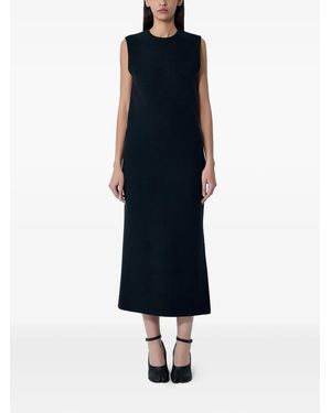 Rier Vestido Midi Con Cuello Redondo - Azul