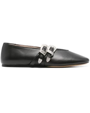 Le Monde Beryl Claudia Leather Ballet Shoes - Gray