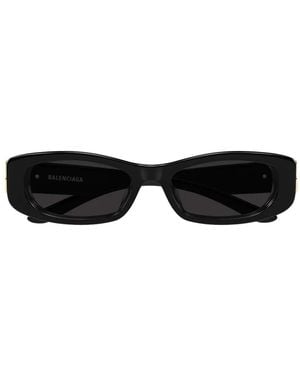 Balenciaga Cosmo Bb-Logo Oval-Frame Sunglasses - Black