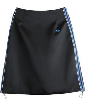 adidas Satin Stripe-Detail Skirt - Black