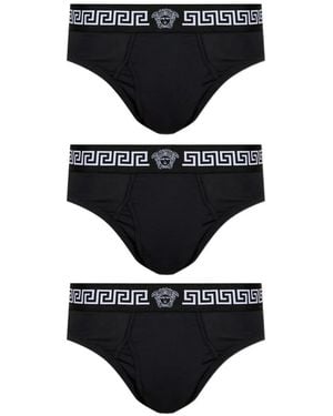 Versace Medusa-Graphic Briefs (Set Of Three) - Black