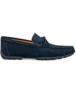 Geox Kosmopolis + Grip Bow-Detail Suede Loafers - Blue