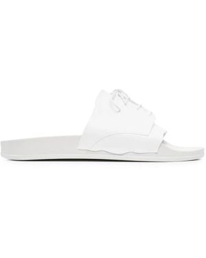 Maison Margiela Lace-Up Pool Slides - White