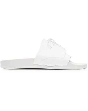 Maison Margiela Lace-Up Pool Slides - White