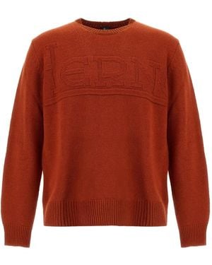 Herno Logo-Intarsia Wool Jumper - Red