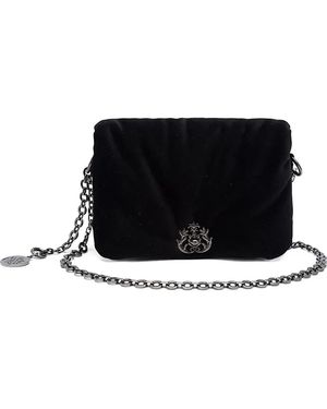 Isla Velvet Clutch Bag - Black