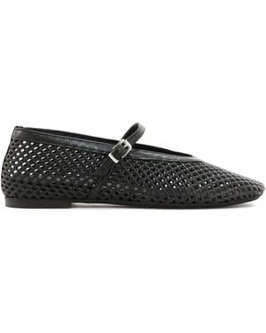 Poeve Woven Buckle Ballet Flats - White